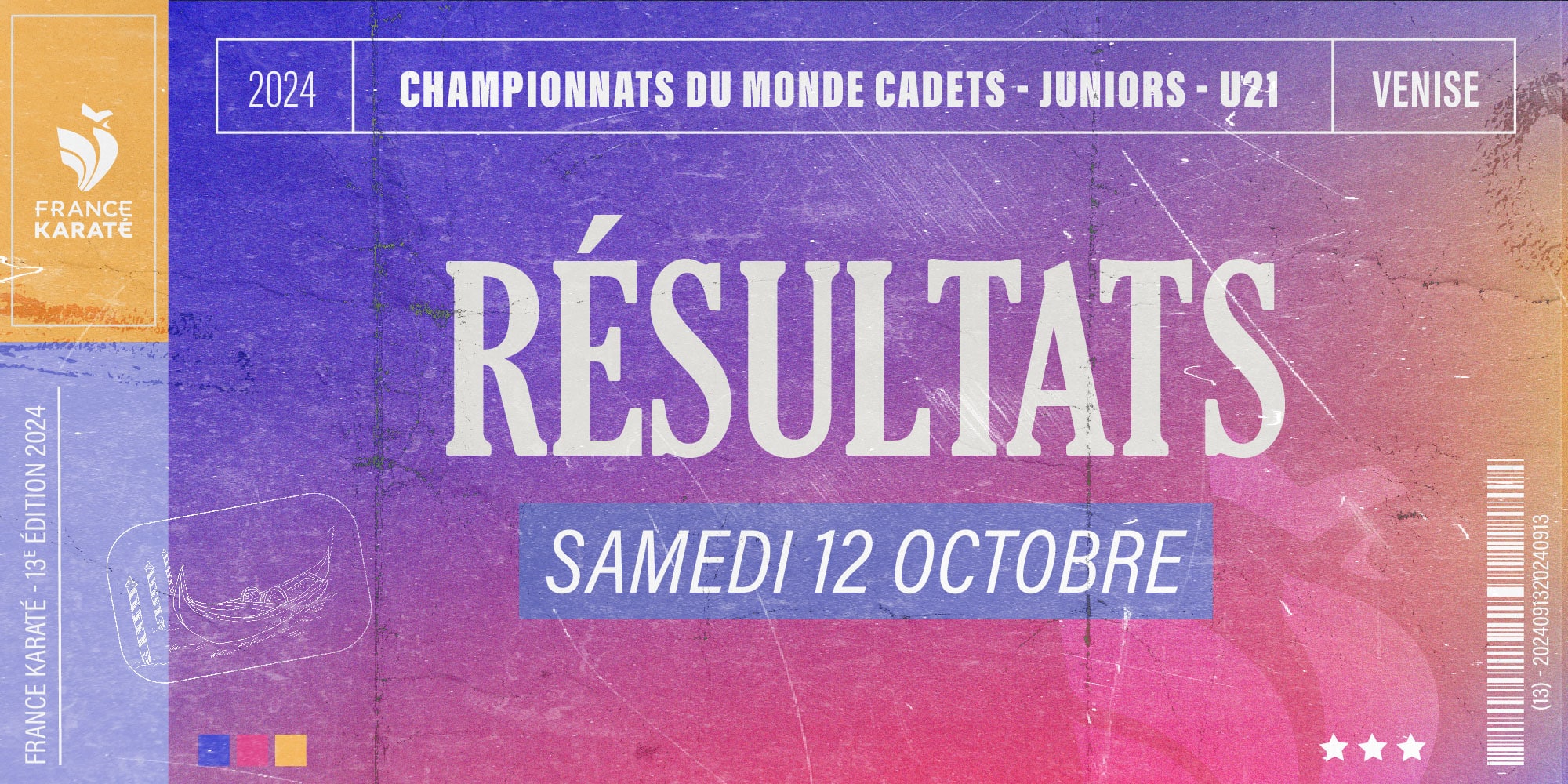 Championnats du monde cadets, juniors, U21 : programme des finales du 12 octobre 2024